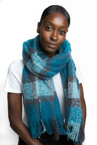 Abby Blanket Scarf Teal/Blue