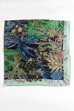 Load image into Gallery viewer, Tropical Print Large Scarf Mint
