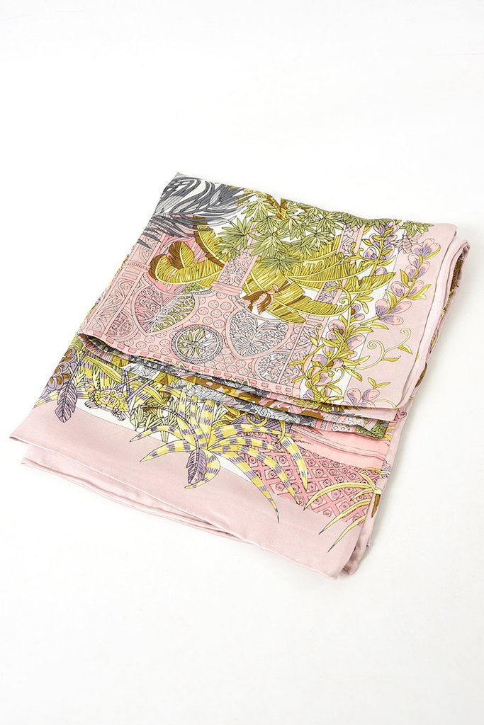 Tropical Print Large Scarf Pink