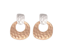 Load image into Gallery viewer, Hammered Gold And Silver Earrings
