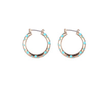 Load image into Gallery viewer, Gold Hoop Earrings With Turquoise
