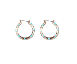 Gold Hoop Earrings With Turquoise