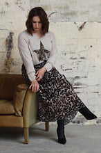 Load image into Gallery viewer, Leopard Pleated Skirt Neutral
