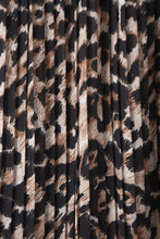 Load image into Gallery viewer, Leopard Pleated Skirt Neutral
