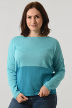 Load image into Gallery viewer, Turquoise Two-Tone Cotton Jumper
