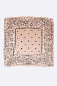 Celestial Print Silk Scarf Blush