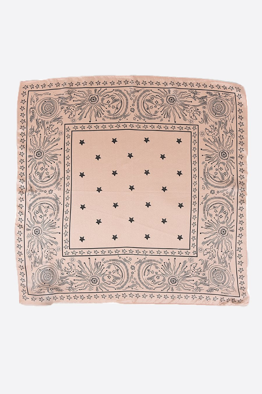 Celestial Print Silk Scarf Blush