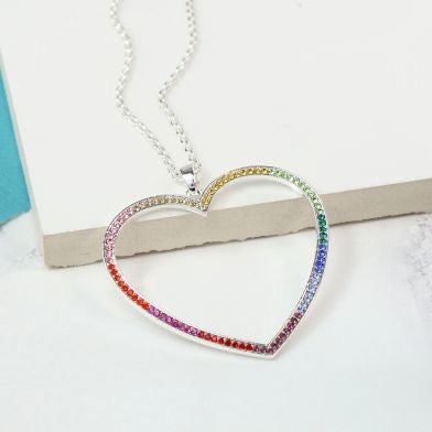 Silver plated heart necklace