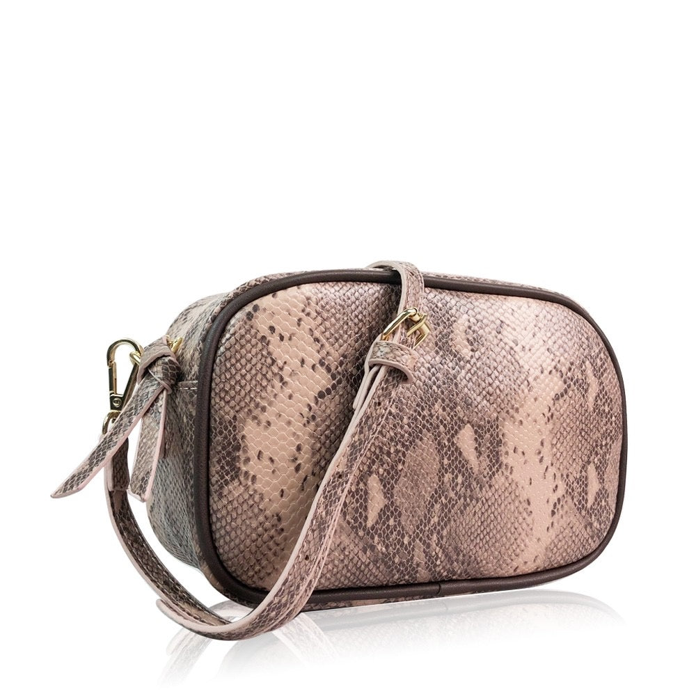 Snakeskin Crossbody Bag Pink