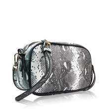 Load image into Gallery viewer, Snakeskin Crossbody Bag Black/White
