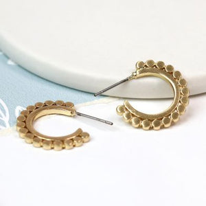 Boho Gold Dotty Hoop Earrings