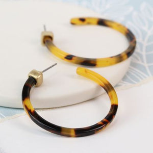 Tortoise Shell Hoop Earrings