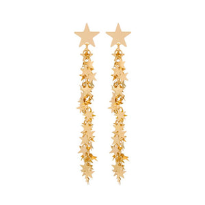 Gold Star Drop Earrings