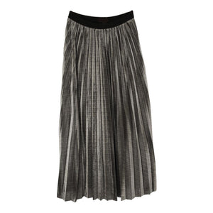 Pleated Skirt Metallic Silver