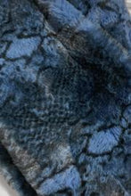 Load image into Gallery viewer, Snakeskin Print Faux Fur Snood Blue
