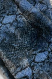 Snakeskin Print Faux Fur Snood Blue