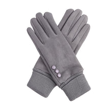 Load image into Gallery viewer, Winter Gloves With Buttons Mustard
