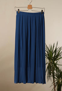 Pleated Midi Skirt Royal Blue