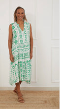 Load image into Gallery viewer, Porcelain Print High Low Dress Green
