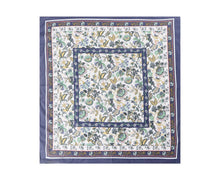 Load image into Gallery viewer, Blue Floral Vintage Print Square Scarf/Head Scarf
