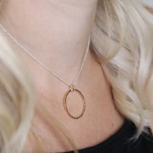 Load image into Gallery viewer, Sterling Silver Gold Plated Hoop Necklace
