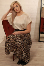 Load image into Gallery viewer, Leopard Pleated Skirt With Black Elasticated Waist on
