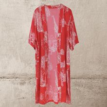 Load image into Gallery viewer, Savannah Print Red Kimono Short
