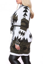 Load image into Gallery viewer, Aztec Tie Belt Cardigan Khaki
