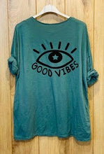 Load image into Gallery viewer, Good Vibes Slogan Long Sleeve Cotton T-Shirts
