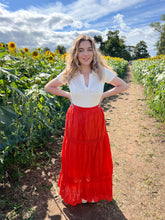 Load image into Gallery viewer, Maxine Broderie Skirt Orange/Red
