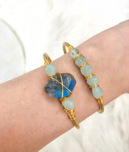 Load image into Gallery viewer, Labradorite Gold Plate Bangles
