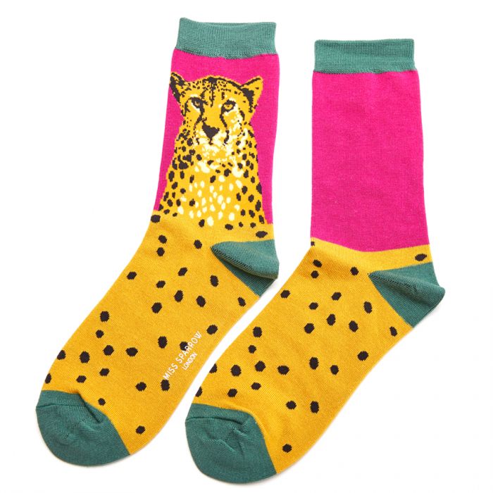 Hot Pink Cheetah Socks