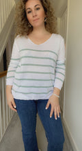 Load image into Gallery viewer, Cotton Knit Striped Jumpers (teal, blush, camel)
