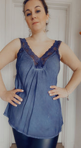 Silky Lace Cami Tops (4 colours)