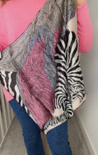 Load image into Gallery viewer, Zebra Print 100% Silk Scarf (2 colours)
