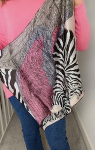 Zebra Print 100% Silk Scarf (2 colours)