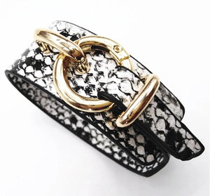 Faux Leather Snakeskin Cuff