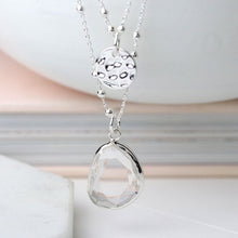 Load image into Gallery viewer, Silver Plated Disc And Crystal Layered Necklace
