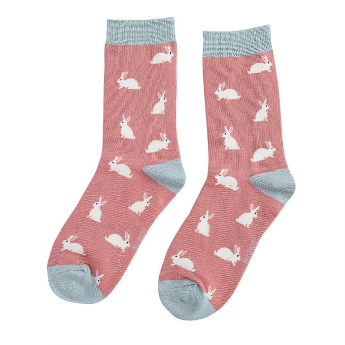 Rabbits Bamboo Socks Pink