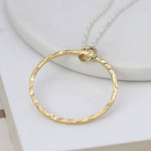 Load image into Gallery viewer, Sterling Silver Gold Plated Hoop Necklace
