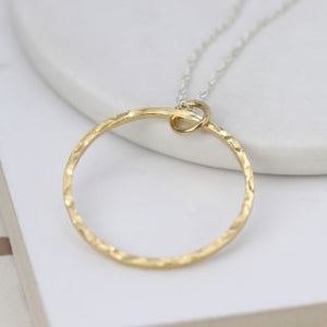 Sterling Silver Gold Plated Hoop Necklace