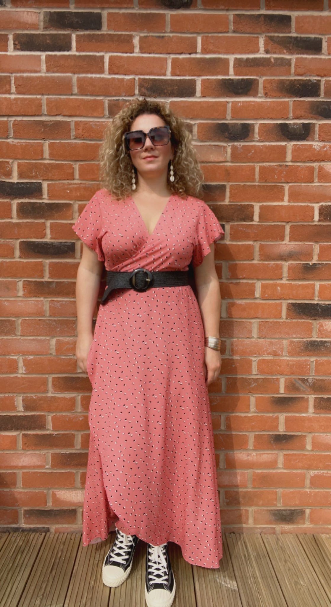 Coral polka hot sale dot dress