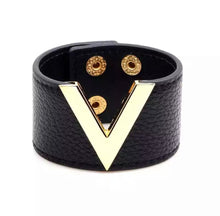 Load image into Gallery viewer, Statement V Leather Cuff
