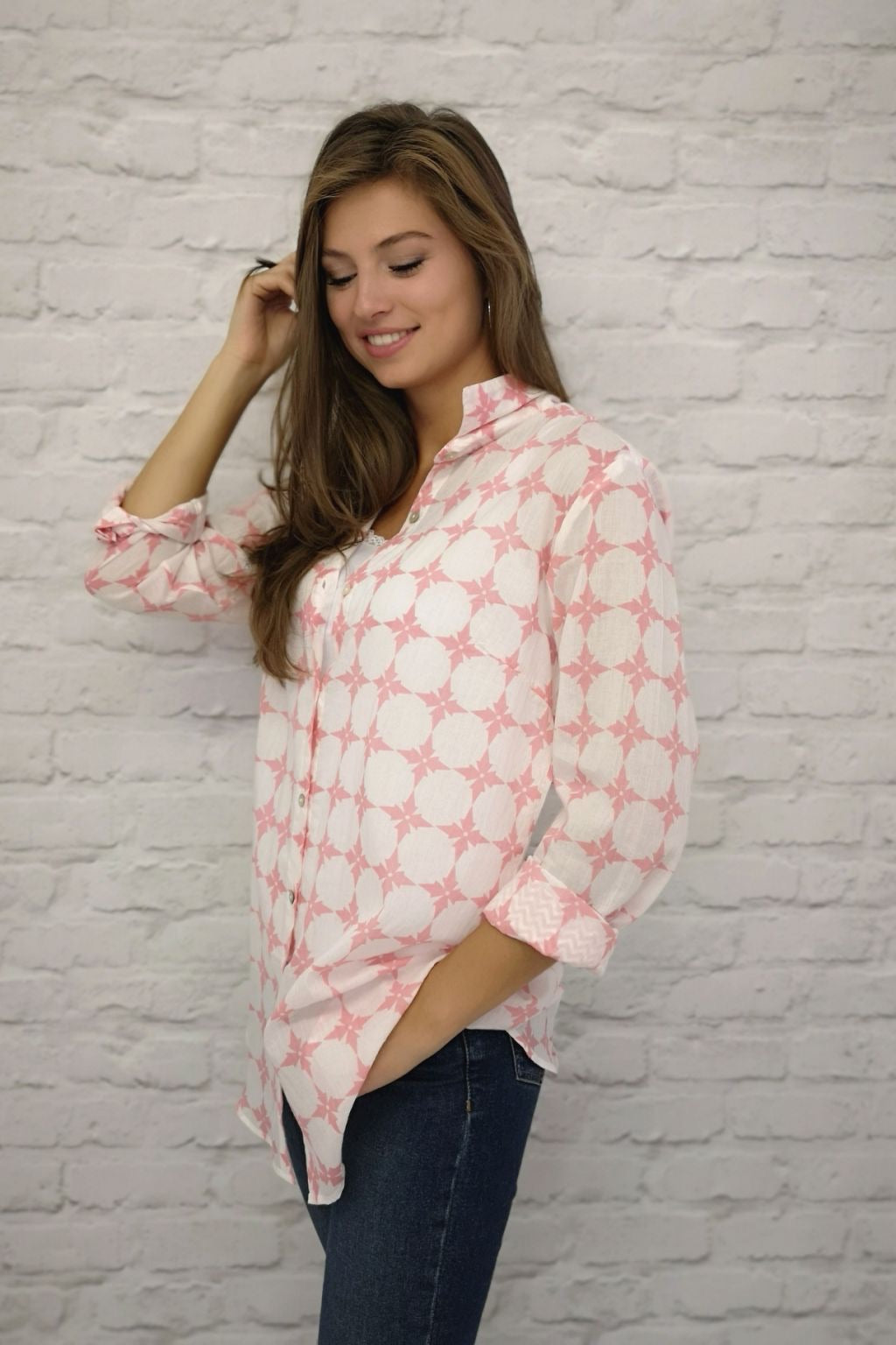 Relaxed Fit Boyfriend Shirt Pink