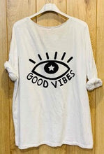 Load image into Gallery viewer, Good Vibes Slogan Long Sleeve Cotton T-Shirts
