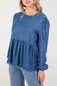 Denim Long Sleeve Top