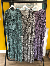 Load image into Gallery viewer, Suzi Leopard Print Midi Dress Mint Green
