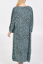 Load image into Gallery viewer, Suzi Leopard Print Midi Dress Mint Green
