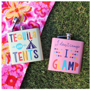 Tequila And Tents Hip Flask