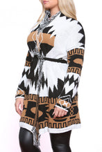 Load image into Gallery viewer, Aztec Tie Belt Cardigan Camel
